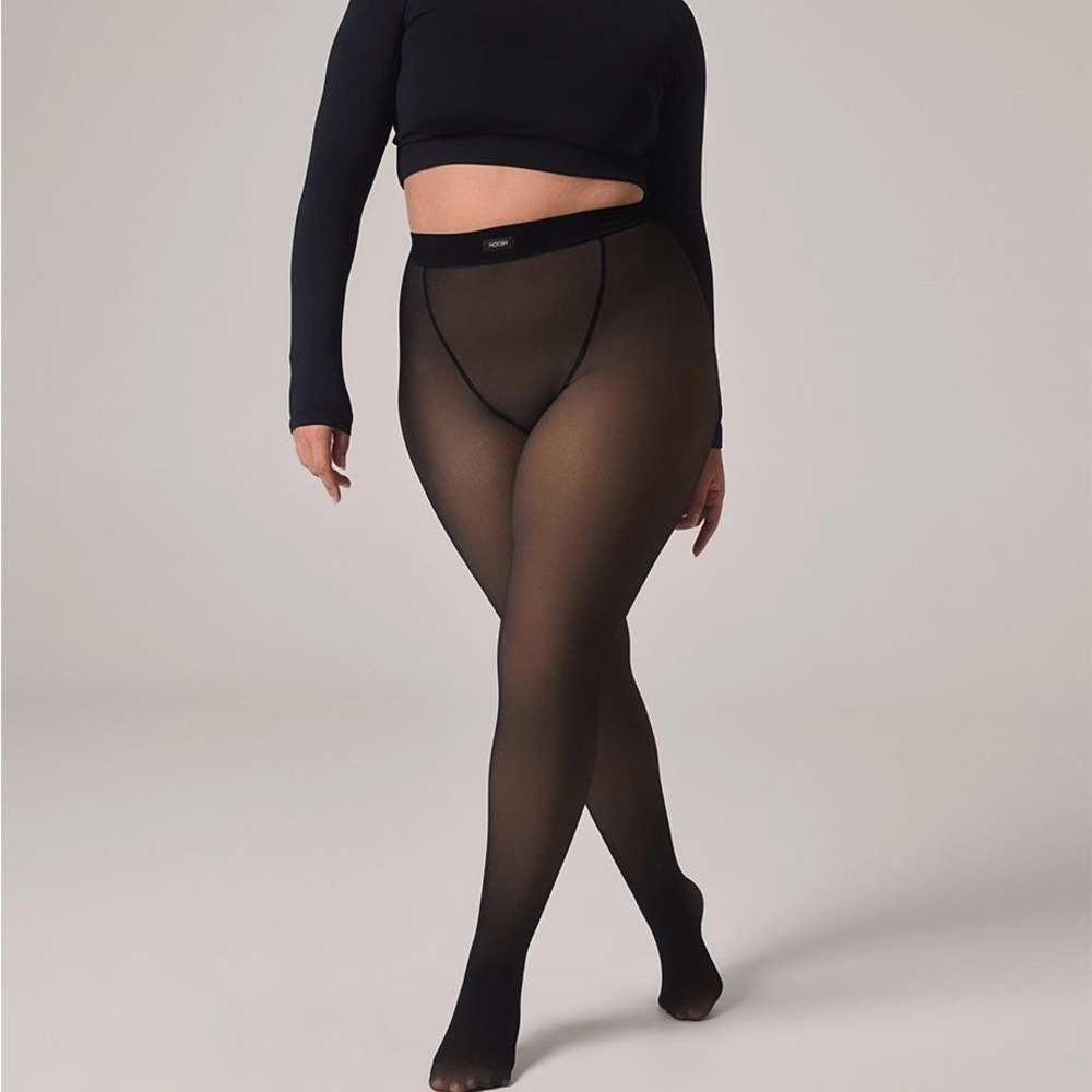 NOOSH • Toast sheer illusion fleece lined tights
